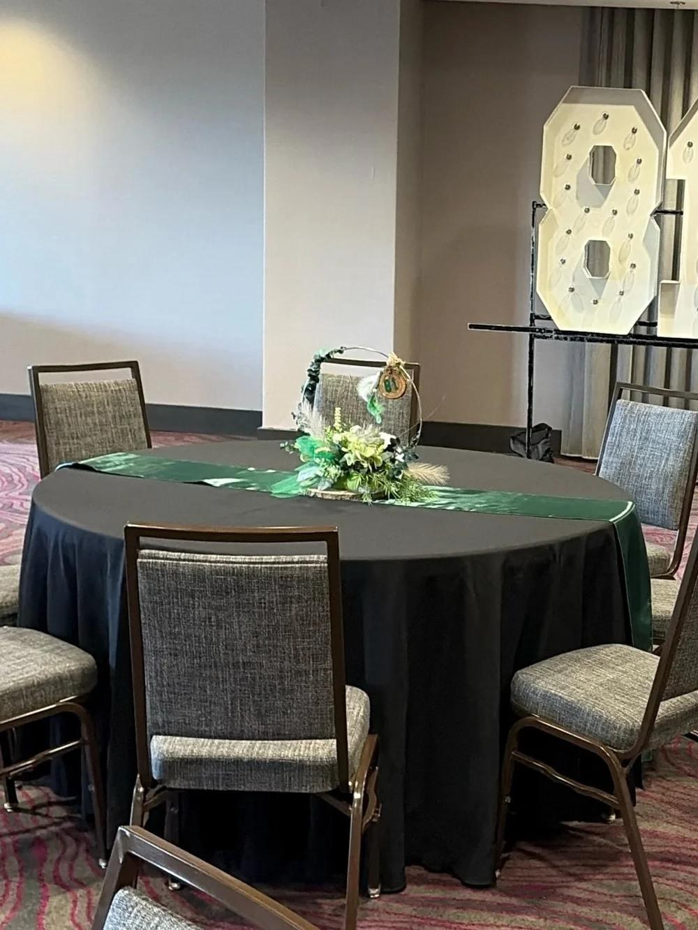 Dark Green Satin Table Runner - 17